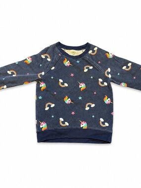Athletic Works Girls L 10-12 Unicorn Rainbow Fleece Crewneck Sweatshirt